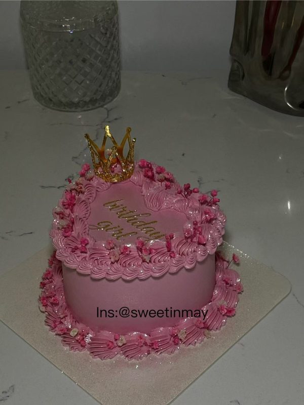 Heart Cake with Dried Flowers