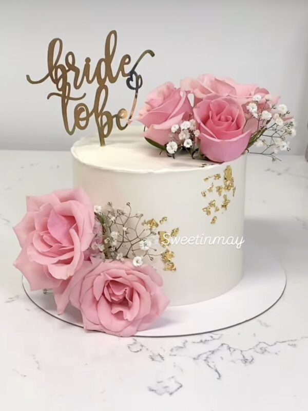 Floral Engagement Cake